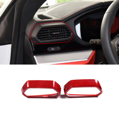 Red Carbon Fiber Interior Side Air Vent Trim Cover For LAMBORGHINI URUS 2018-21