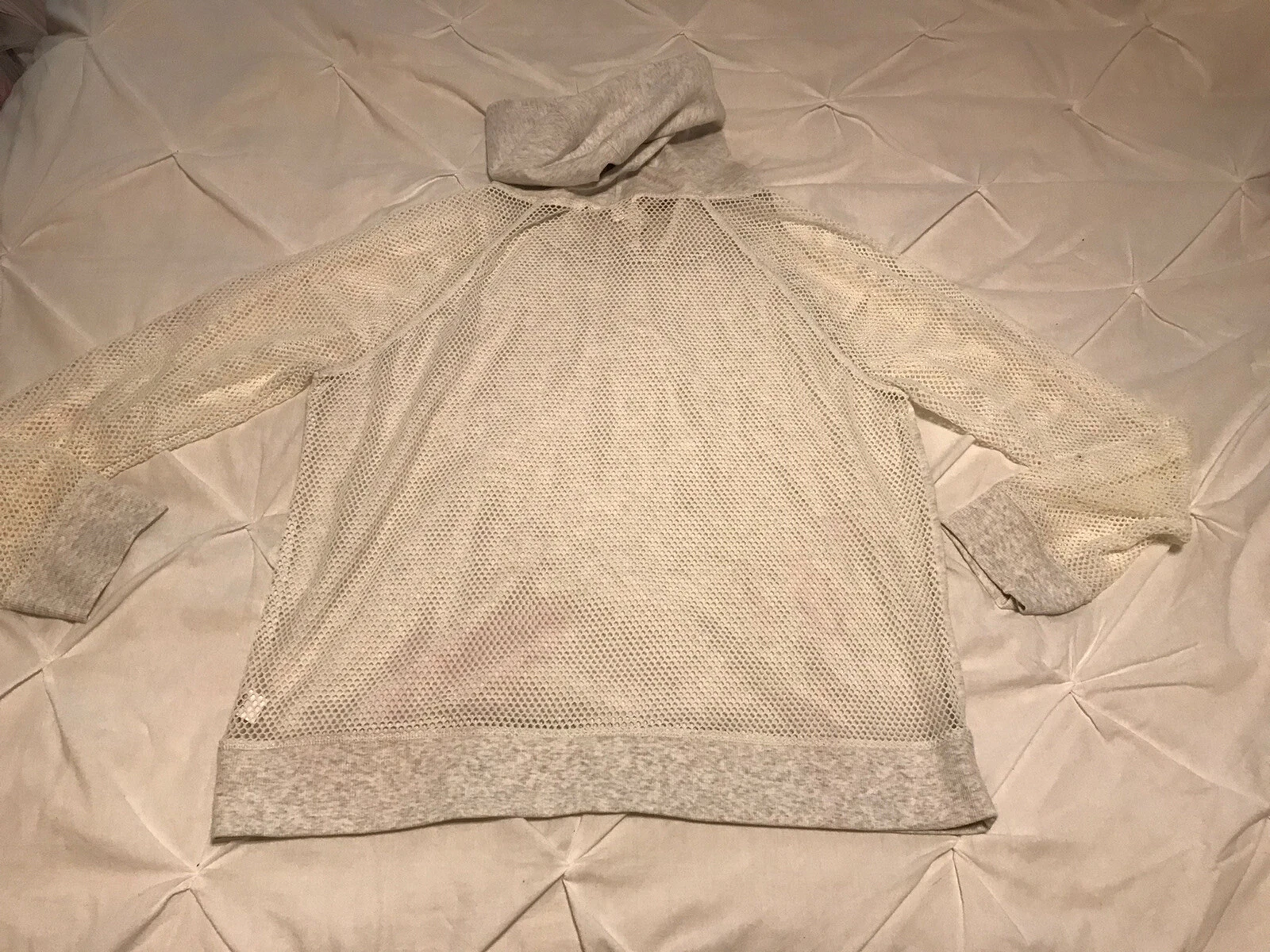 OFF WHITE Costume da bagno estivo Victoria’s Secret grigio panna maglia copricostume felpa donna taglia XL