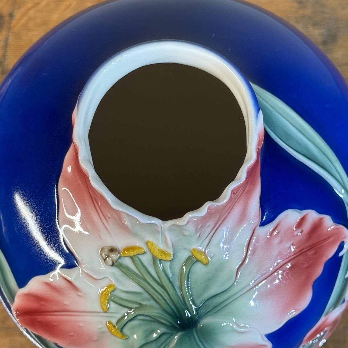 Franz Porcelain Large Blue Lily Vase XP1819 12