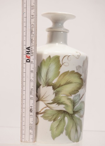 Vintage Limoges France Hurricane Paris Porcelain Bottle with Stopper Leaf Decor - Picture 6 of 6