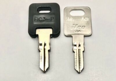 2 FIC lock keys for Camper RV Motorhome cut to code CW401-CW434 1 Black ...
