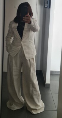 Set Jacke und Hose DAMEN L Baumwolle Leinen Made In Italy Souvenirclubbing