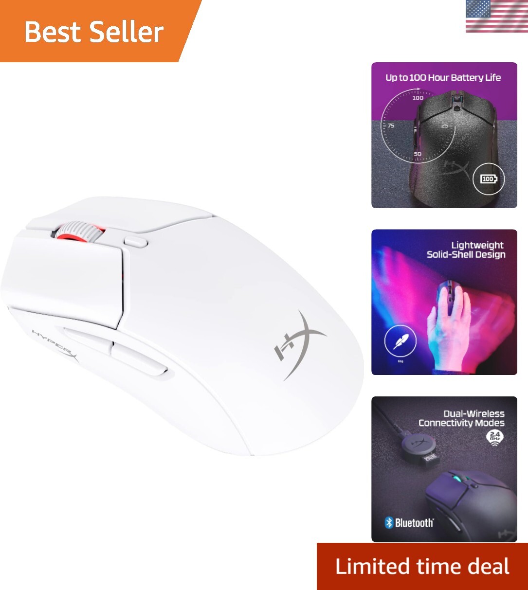 Pulsefire Haste 2 Wireless Gaming Mouse - Ultra Lightweight 61g 100 Hour Battery Life