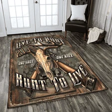 Hunting Deer Skull Area Rug Washable Rugs Carpet Boutique Rugs