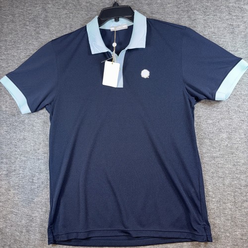 MARK & LONA Womens Performance Golf Polo Shirt Skull Logo Navy Blue Sz XL New