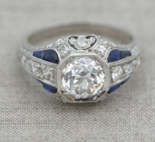 Vintage Art Deco Style 2.50 Ct CZ Engagement Anniversary Ring 925 Silver