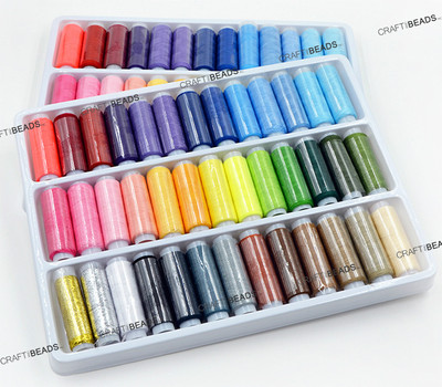 39pcs Assorted Mix Colors Sewing Quilting Thread Polyester Metallic All Purpose