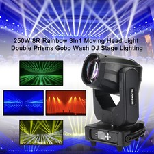 250W 8R Rainbow 3In1 Moving Head Light Double Prisms Gobo Wash Stage Lighting L3