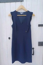 PATRIZIA PEPE WOMENS BLUE KNEE LENGTH V-NECK SHIFT DRESS - MADE IN ITALY - UK 10