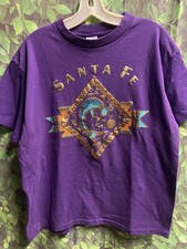 Vintage Santa Fe New Mexico Shirt Mens Large Single Stitch Made In USA Vtg Gold