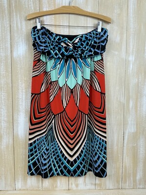 Nicole By Nicole Miller Women's Dress Strapless Floral Mini Size XL  Abstract