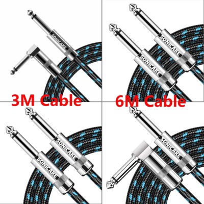 SONICAKE Profi Geflochtenes Kabel 3M Amp Kabel für E-Gitarre Bass Instrumente DE