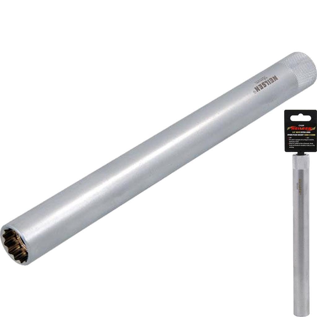 Neilsen 3/8"" Drive 18mm Extra Long Spark Plug Deep Square Metric Socket 250mm