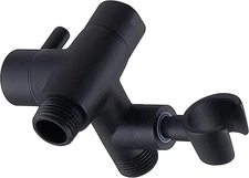 Black Metal Shower Arm Diverter with Handshower Mount for Hand Held Showerhead