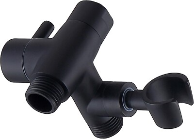 Black Metal Shower Arm Diverter with Handshower Mount for Hand Held Showerhead