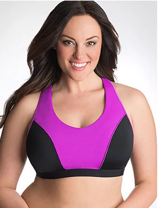 Lane Bryant Cacique Wicking Racer Back Active Wear Sport Bra Black