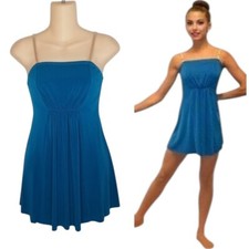 Reflections TUNIC TOP Dance Costume TEAL Size Choice NEW With Strap FLAW Read
