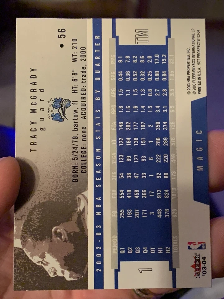 2003-04 Fleer NBA Hoops Hot Prospects Tracy McGrady #56 Orlando Magic Sharp👀🔥 - Image 2 of 3