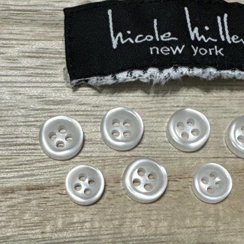 Set of 14 White 4-Hole Replacement Buttons for a Nicole Miller LS Shirt - Picture 6 of 7