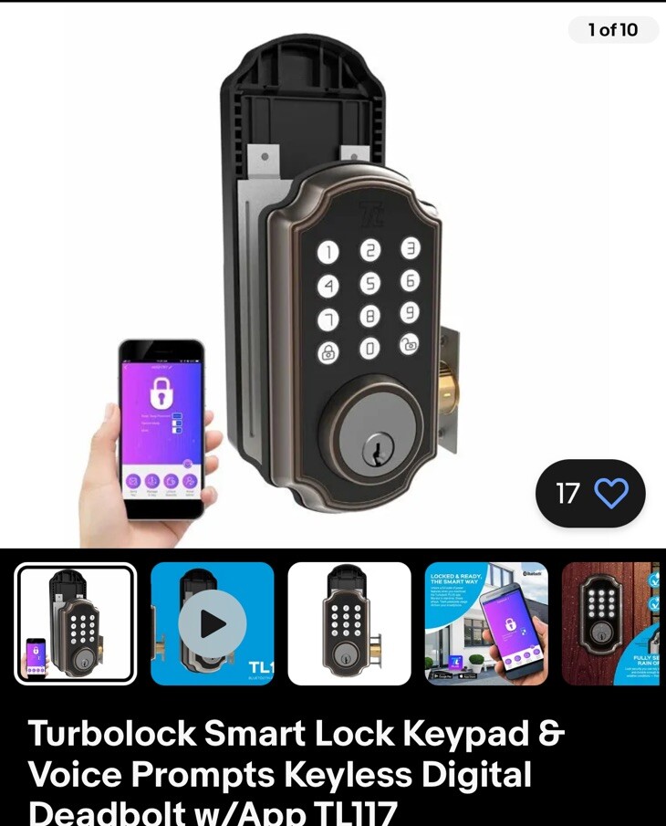 Smart Digital Deadbolt with Keypad App Control Voice Alerts TL117-image