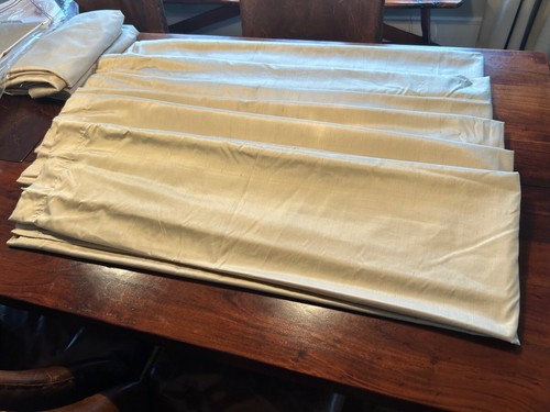 Pottery Barn 50"W x 84"L Parchment Dupioni Silk Curtains - Picture 5 of 7