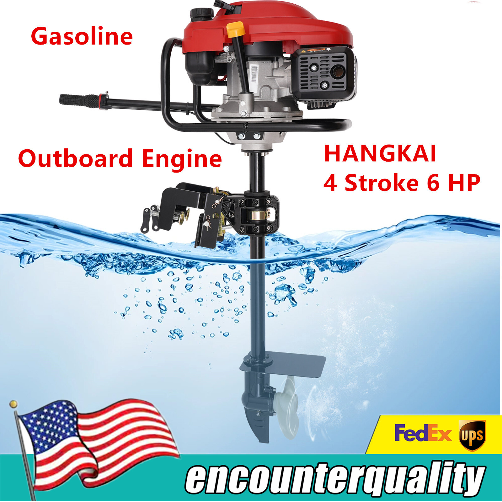 HANGKAI 4 Stroke Outboard Motor Heavy Duty Boat Engine Air Cooling System
