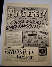 1950's SYLVANIA TV BUCK ROGERS SPACE RANGER KIT PRINT ADVERTISING