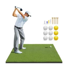 Bltend Golf Mat, 4-in-1 Artificial Turf Golf Hitting Mats Practice with 9 Gol...