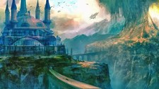 Landscape fantasy art city Custom Gaming Mat Desk