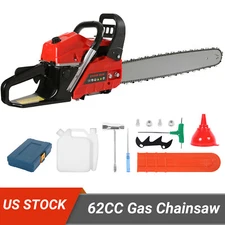 62cc Gas Powered Chainsaw with 22'' Guide Bar Saw Chain 2-Stroke Engine Cut Wood