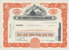 Norwich Pharmacal Company Stock Certificate New York