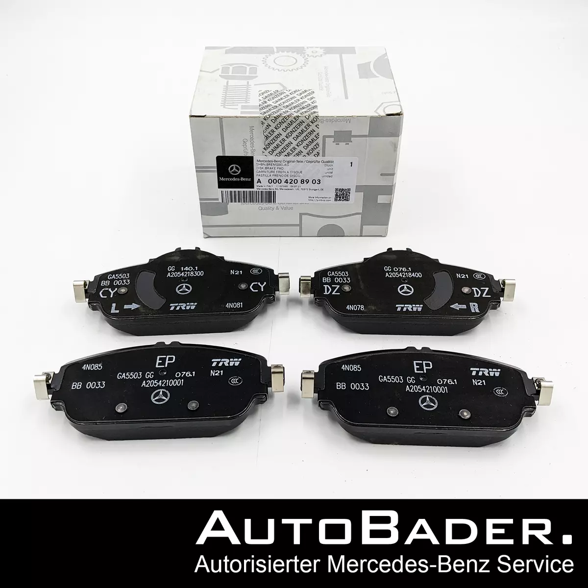 Original Mercedes Bremsbeläge Bremsklötze VORNE 205 213 238 