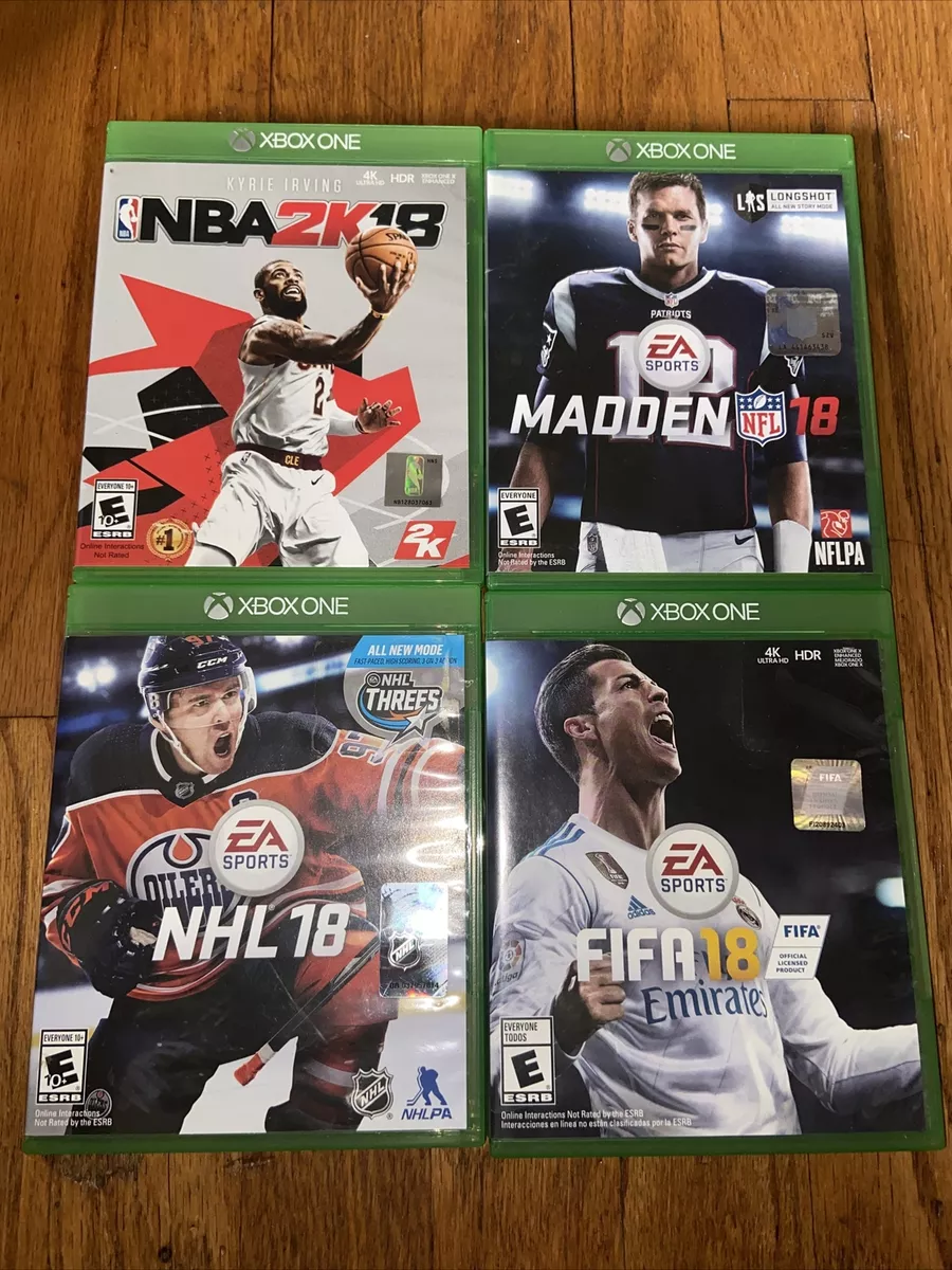 Lot of 4 Games FIFA / Madden / NBA 2K / NHL 18 Standard Microsoft Xbox One