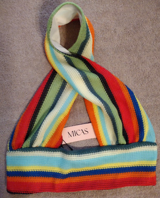 Micas Knit Cross Halter Crop Top Size Medium Womens Colorful Summer Boho