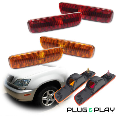For Lexus RX300 1999-2003 OEM Replace Amber & Red Side Marker Light Front & Rear