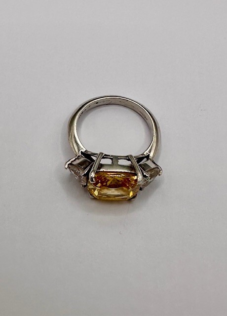 Womens Vintage Statement Ring Solid Silver Cubic … - image 4