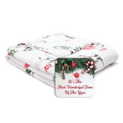 White & Gray Gnomes -Christmas Soft Lightweight Fleece Blanket 50 x 60'' Throw