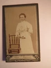 Standing Beautiful Girl - Chair - 1904 / CDV Beautiful Back Souvenir