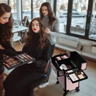 Byootique 2-Piece Makeup Train Case Cosmetic Organizer Kit Blush ForgetMeNot — photo 7