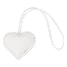 Heart Bag Charm Cute Leather Love Heart Keychain Key Charm Bags Pendant White