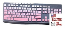 Ultra Thin Desktop PC Silicone Clear Keyboard Cover Skin Gradient Pink