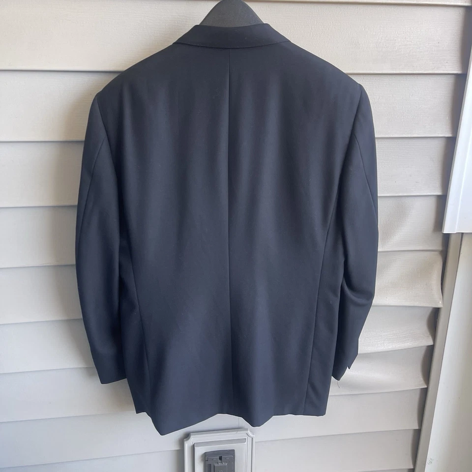 Canali Blazer Mens 50 C 40 Us Black Pure Wool Blazer Preppy - Image 2 of 4