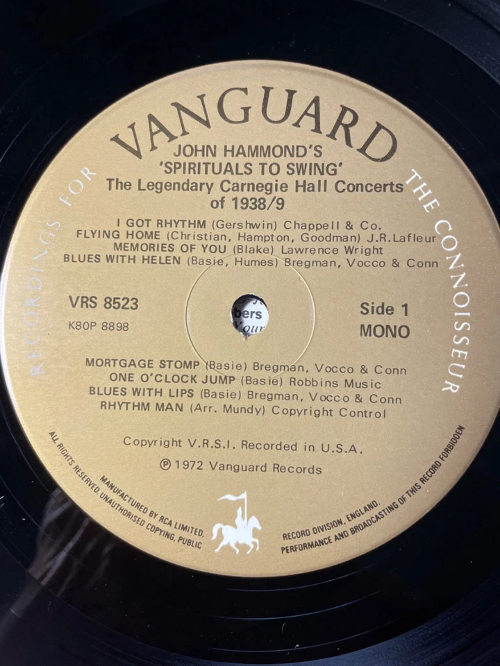 John Hammond's The Legendary Carnegie Hall Concerts Of 1938/9 LP VG - Image 3 of 4