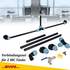IBC Adapter Verbindungsset f&uuml;r 2 Tank Nebeneinander mit Schwanenhals Auslauf DHL