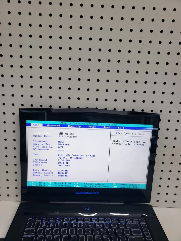 Dell Alienware M15x P08G Laptop Computer -15" Screen NO HDD -8GB RAM, BOOT TO BI - Image 3 of 4