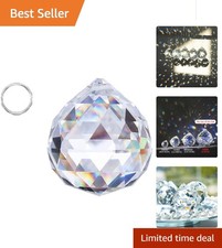 Spherical 50mm Clear Glass Crystal Prism - Perfect Gift and Home Decor Accent