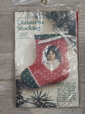 Vintage Christmas Stocking Fabric Soft Frame By Yours Truly #2703 NEW 1981 USA