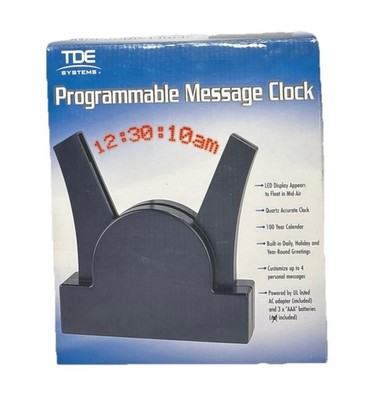 TDE Systems Programmable Red LED Message Clock - Floating Message New!