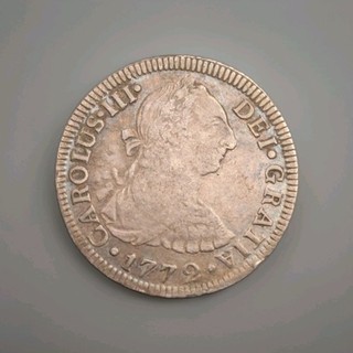 1772 Messico coloniale 2 reales marchio di zecca rovesciato e iniziali saggiatore