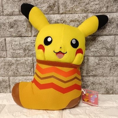 Pikachu Plush Doll in Colorful Socks Pokemon Goods Anime 34cm Limited Edition